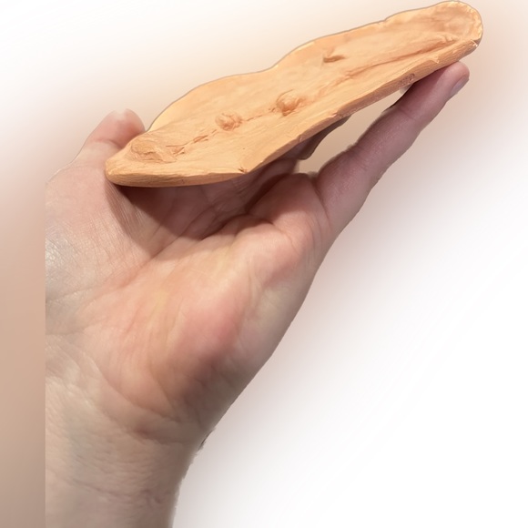 Handmade Artisian Boho Earthy Cresent Moon Man Clay Trinket Dish Made by Myself - Picture 3 of 11